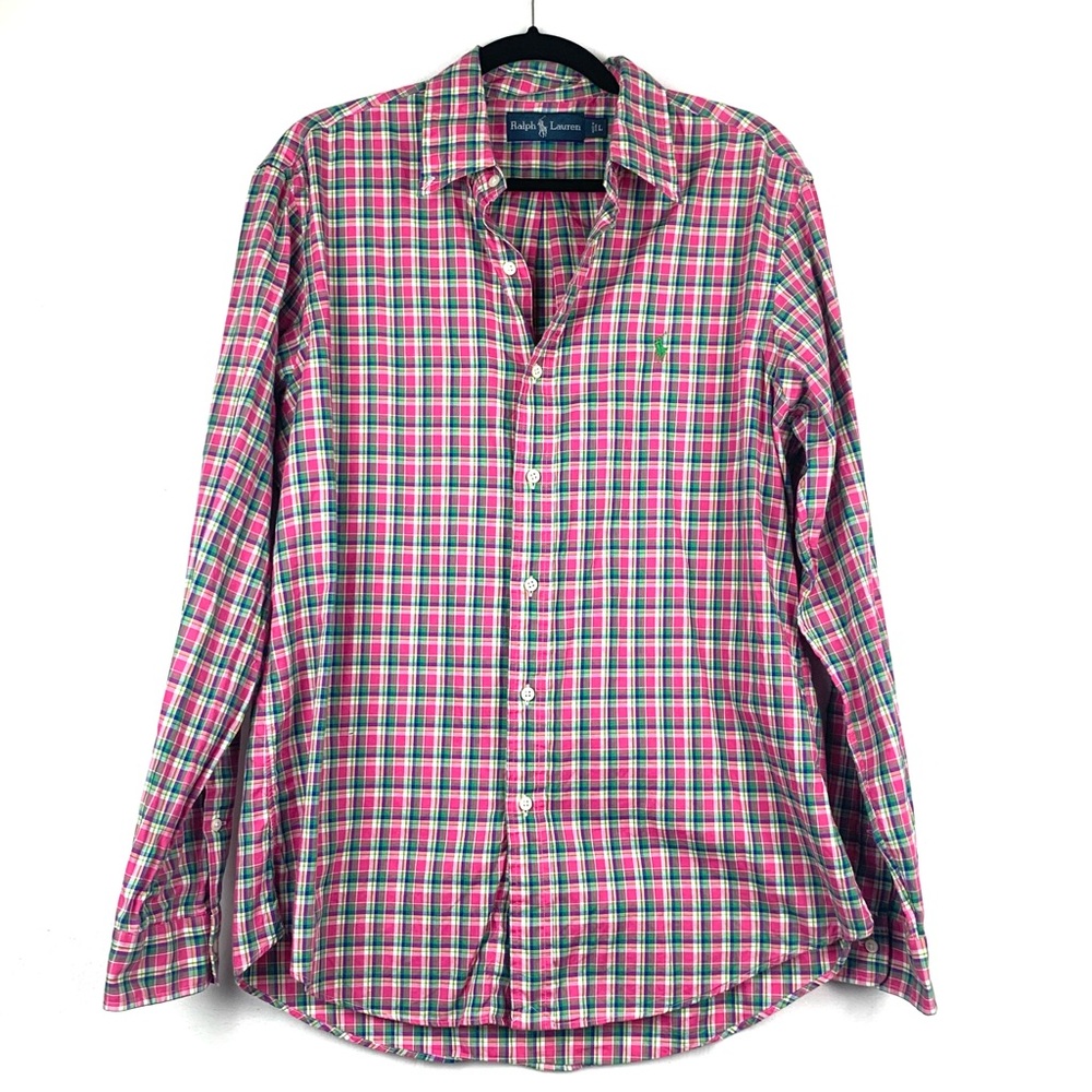 Men’s Ralph Lauren Plaid Button Down Shirt Large